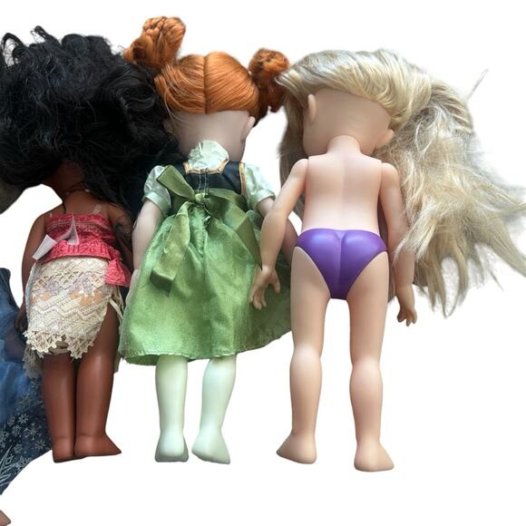 Disney Princess Doll Lot (7) Moana Tinker Bell Elsa Anna Rapunzel Jasmine Belle - Picture 7 of 10